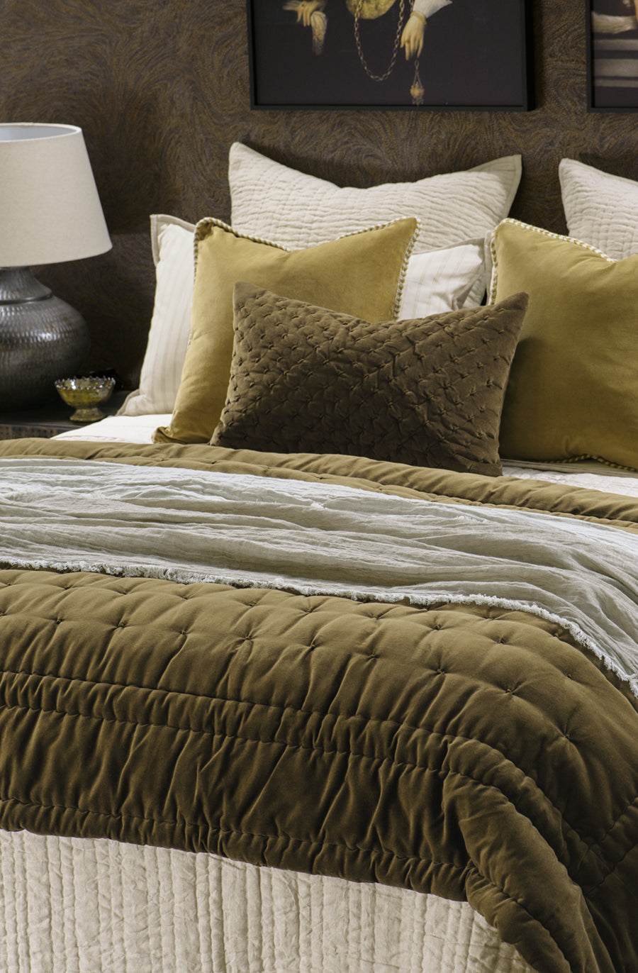 Mica Deep Moss Comforter | biancalorenne.co.nz